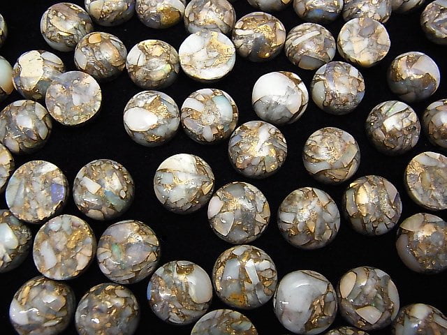 Kupferopal AAA Runde Cabochon 12x12mm 2 Stück