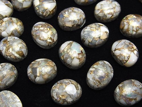 Kupferopal AAA Ovaler Cabochon 10x8mm 3 Stück