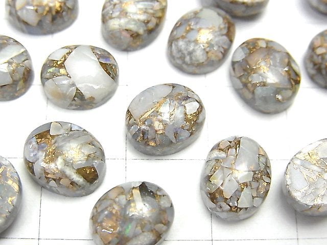 Kupferopal AAA Ovaler Cabochon 10x8mm 3 Stück