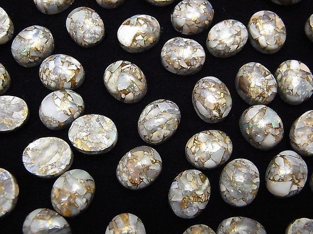 Kupferopal AAA Ovaler Cabochon 10x8mm 3 Stück