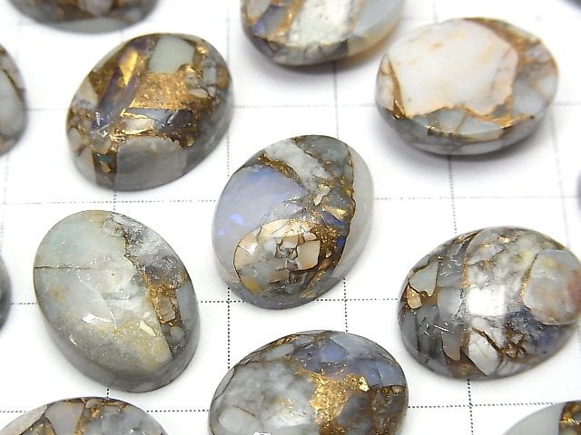 Kupferopal AAA Ovaler Cabochon 16x12mm 2 Stück