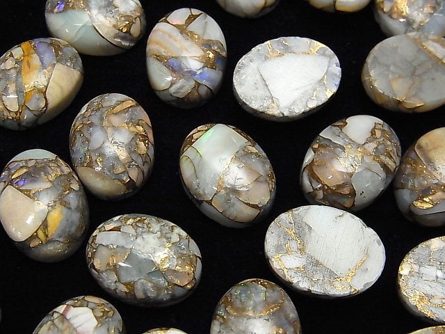 Kupferopal AAA Ovaler Cabochon 16x12mm 2 Stück