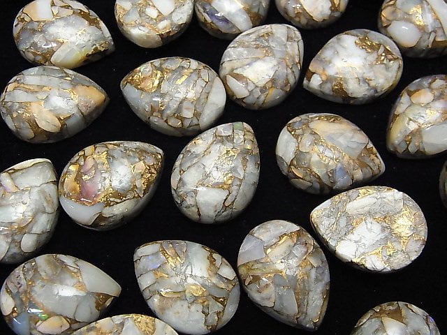 Kupferopal AAA Tropfenform Cabochon 18x13mm 2 Stück