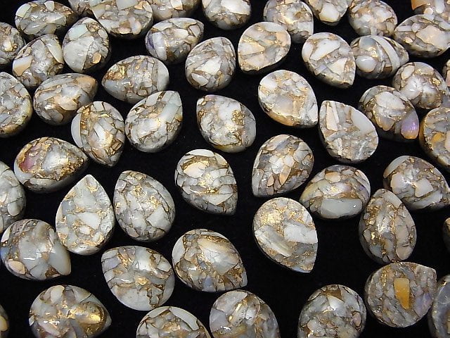 Kupferopal AAA Tropfenform Cabochon 18x13mm 2 Stück