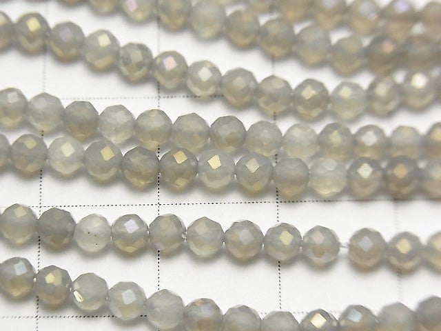 Hochwertig! Flash, Grauer Onyx Facettiert Rund 3mm 1Strang Perlen (ca. 15Zoll / 37cm)