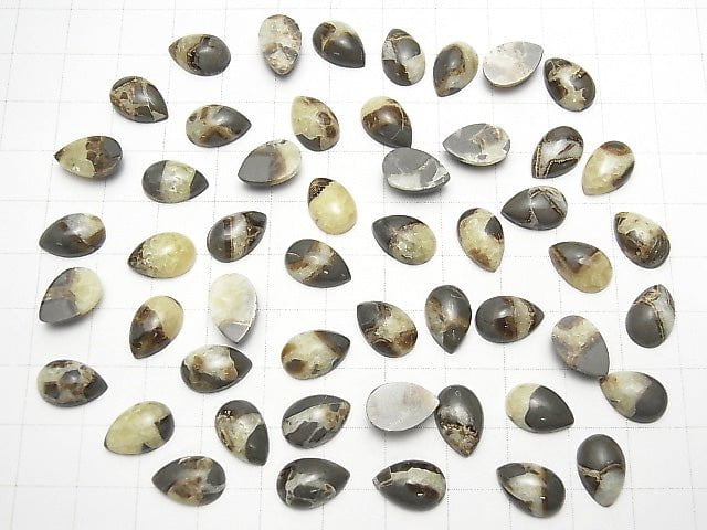 Septarische Birnenform Cabochon 12x8mm 4 Stück