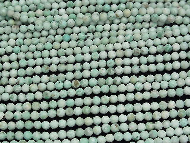 Peru Chrysokolla AA+ Facettiert Rund 3mm 1Strang Perlen (ca. 15 Zoll / 37 cm)