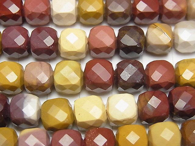 High Quality! Mookaite Cube Shape 8x8x8mm half or 1strand beads (aprx.15inch / 37cm)