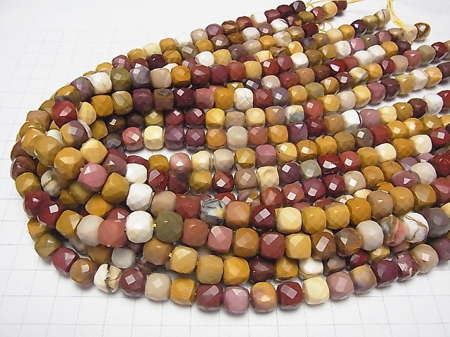 Hochwertiger! Mookaite Würfelform 8x8x8mm halbe oder 1 Strang Perlen (ca. 15 Zoll / 37 cm)