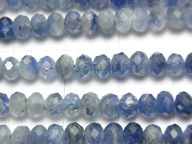 Hochwertig! Kyanit AA Facettiert Knopf Rondelle 4x4x3mm halb oder 1Strang Perlen (ca. 15Zoll / 38cm)