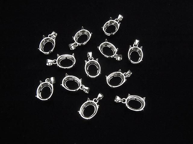 Silber925 Anhängerrahmen Oval Facettiert 10x8mm Rhodiumbeschichtet 1 Stück
