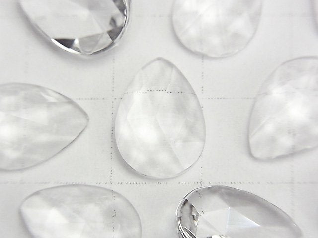 Kristall AAA Birnenform Rosenschliff 14x10mm 2Stk