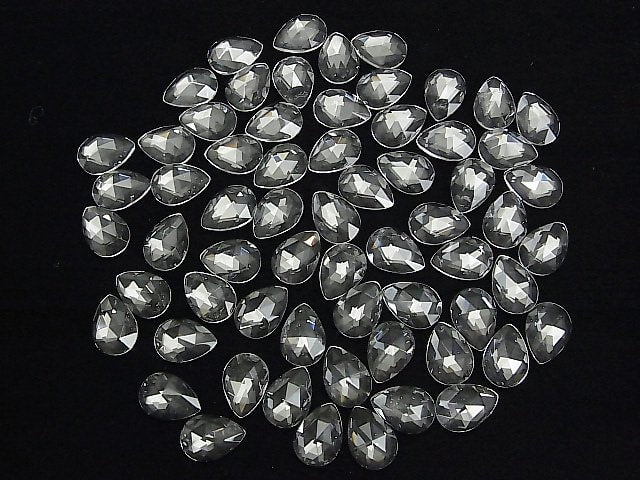 Kristall AAA Birnenform Rosenschliff 14x10mm 2Stk