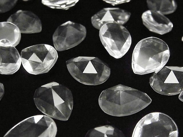 Kristall AAA- Birnenform Rosenschliff 18x13mm 2Stk