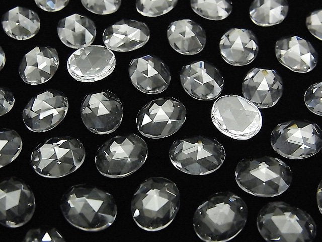 Kristall AAA Oval Rosenschliff 10x8mm 3Stk