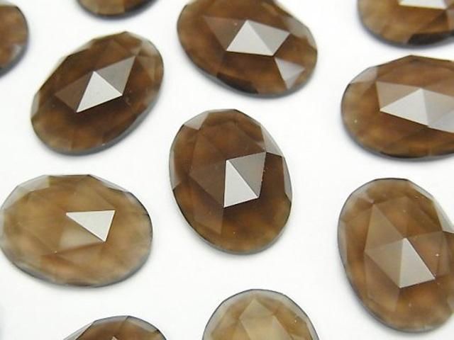 煙水晶 AAA 橢圓玫瑰切割 18x13毫米 1顆