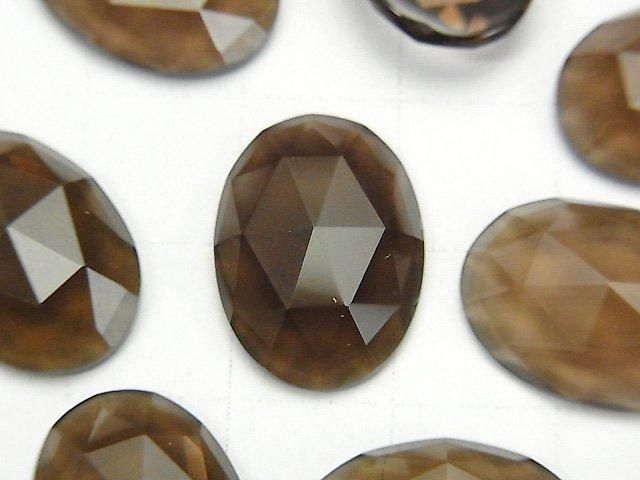 煙水晶 AAA 橢圓玫瑰切割 18x13毫米 1顆