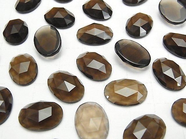 Quartz Fumé AAA Ovale Taille Rose 18x13mm 1pc