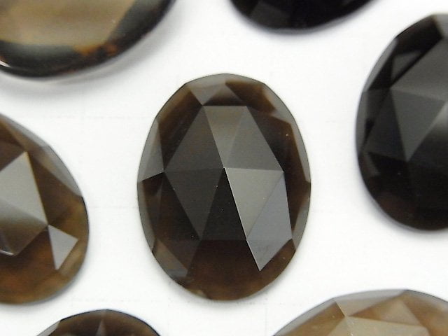 煙水晶 AAA 橢圓玫瑰切工 25x18mm 1顆