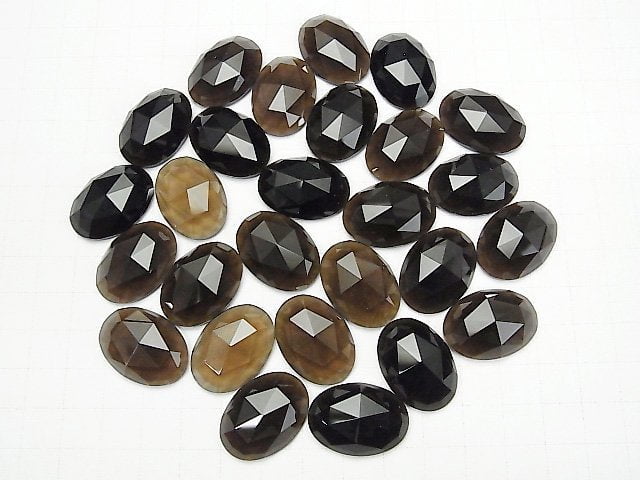 Rauchquarz AAA Oval Rose Cut 25x18mm 1 Stück