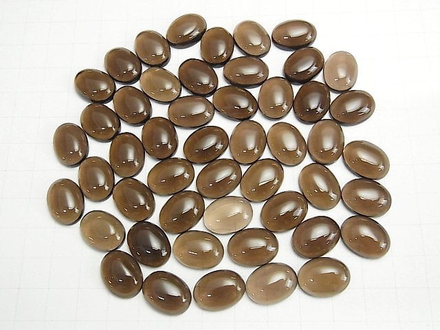 Rauchquarz AAA ovaler Cabochon 16x12mm 2 Stück