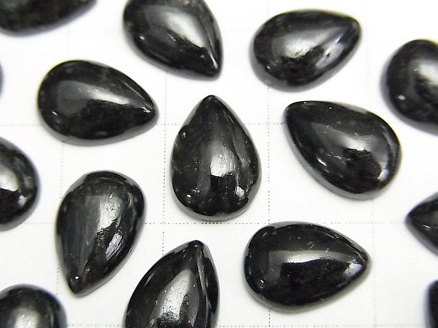 Nuummite Pear shape Cabochon 12x8mm 3pcs