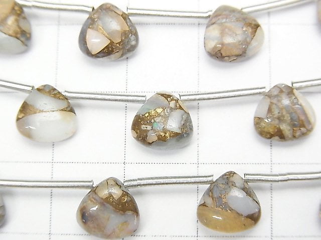Kupferopal AAA Kastanie (glatt) 8x8mm 1 Strang Perlen (8 Stück)