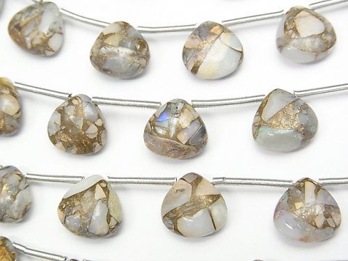 Kupferopal AAA Kastanie (glatt) 10x10mm 1 Strang Perlen (8 Stück)