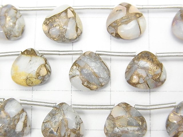 Kupferopal AAA Kastanie (glatt) 10x10mm 1 Strang Perlen (8 Stück)