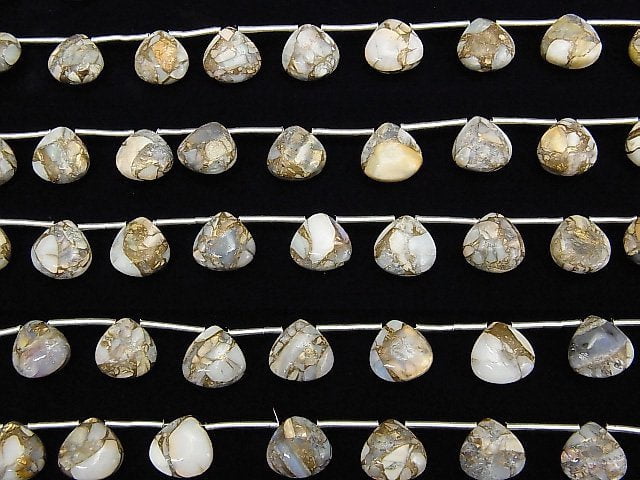 Kupferopal AAA Kastanie (glatt) 10x10mm 1 Strang Perlen (8 Stück)