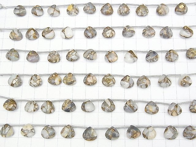 Kupferopal AAA Kastanie (glatt) 10x10mm 1 Strang Perlen (8 Stück)