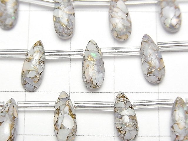 Kupferopal AAA Tropfenform (glatt) 12x5mm 1 Strang Perlen (13 Stück)
