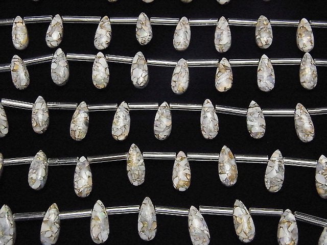 Kupferopal AAA Tropfenform (glatt) 12x5mm 1 Strang Perlen (13 Stück)