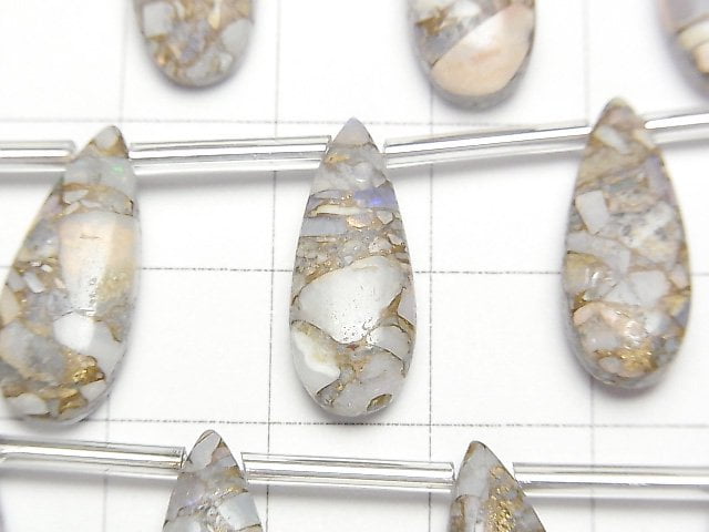 Kupferopal AAA Tropfenform (glatt) 20x8mm 1 Strang Perlen (8 Stück)