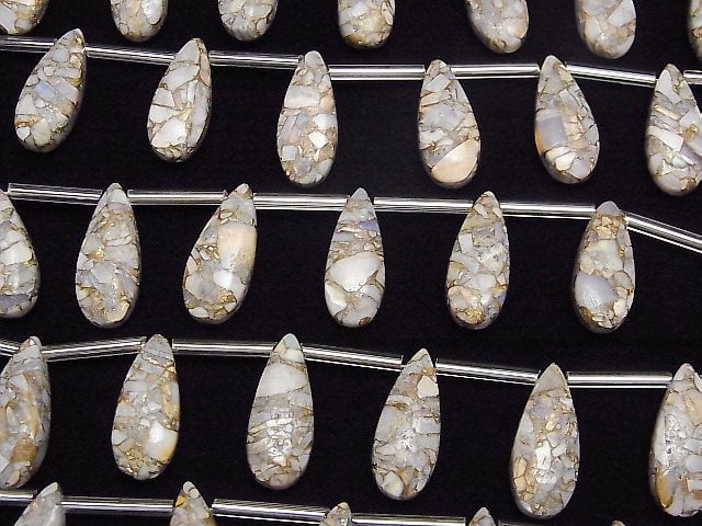 Kupferopal AAA Tropfenform (glatt) 20x8mm 1 Strang Perlen (8 Stück)