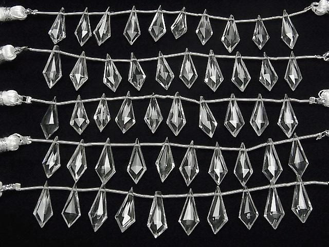 Hochwertiger Kristall AAA deformierte Diamantform 15x6mm 1 Strang Perlen (8 Stück)