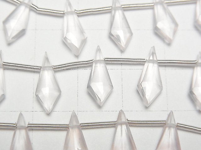 High Quality Rose Quartz AAA Deformed Diamond Shape 15x6mm 1strand (9pcs )