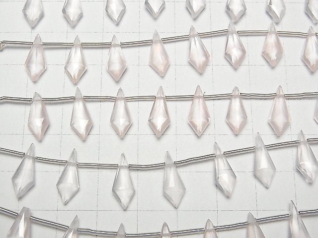 Hochwertiger Rosenquarz AAA Deformierte Diamantform 15x6mm 1Strang Perlen (9Stück)