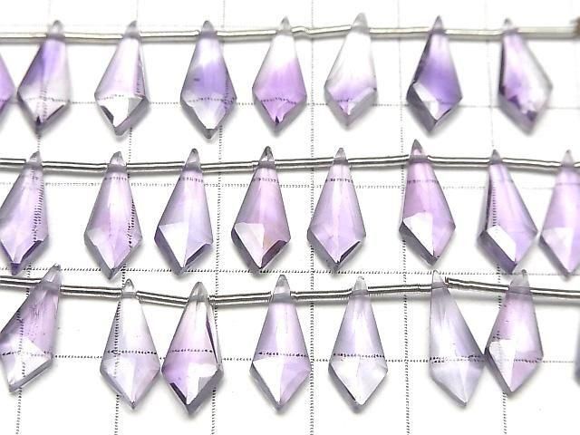 Hochwertiger Amethyst AAA- Deformierte Diamantform 15x6mm 1Strang Perlen (8Stück)