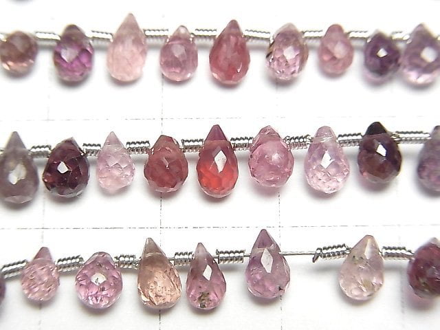 High Quality Multicolor Spinel AAA Drop Faceted Briolette half or 1strand beads (aprx.7inch/18cm)