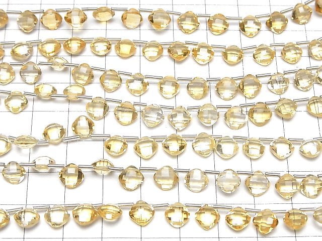 Hochwertiger Citrin AAA Diamantform (Kissen-Schliff) 7x7mm 1Strang Perlen (18Stück)
