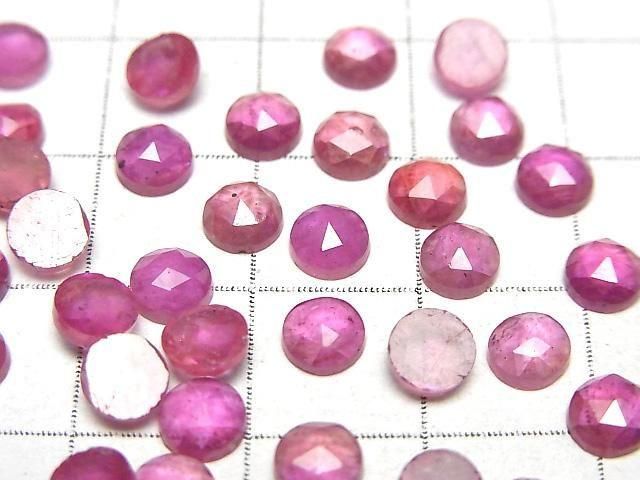 Ruby AA++ Round Rose Cut 5x5mm 3pcs