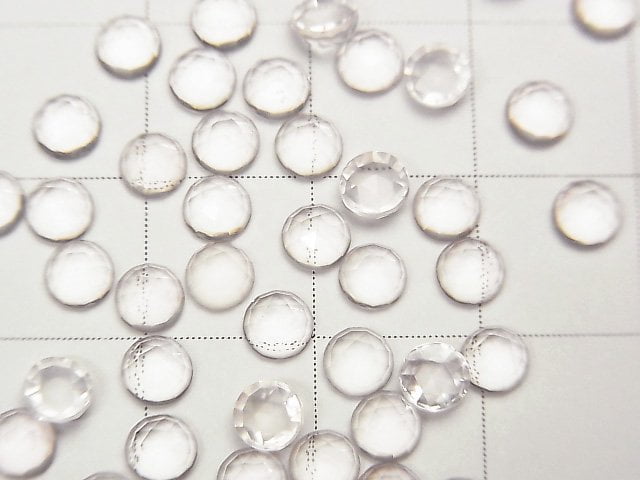 Hochwertiger madagassischer Rosenquarz AAA Runde Rosen-Schliff 4x4x2mm 4 Stück