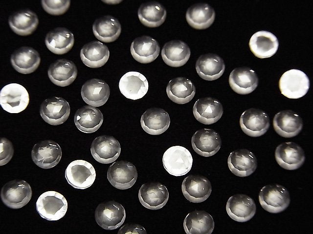 Hochwertiger madagassischer Rosenquarz AAA Runde Rosen-Schliff 4x4x2mm 4 Stück