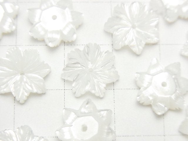 High Quality White Shell (Silver-lip Oyster) AAA Flower 12mm Center Hole 2pcs