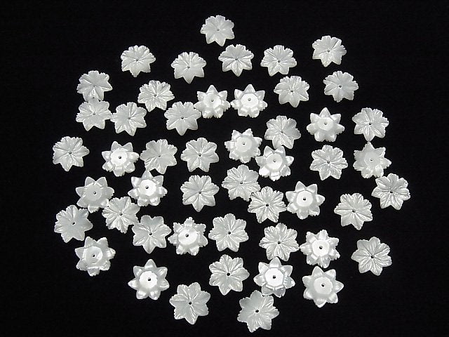 Hochwertige Weiße Muschel (Silberlippen-Auster) AAA Blume 12mm Mittenloch 2 Stück