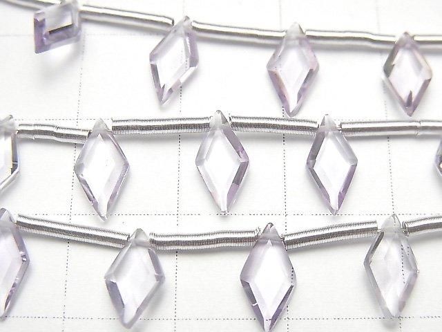 高品質粉紅紫水晶 AAA 菱形 10x5 公釐 1 串珠(8 顆)