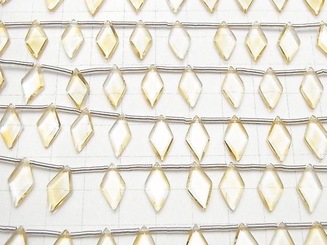 Citrine de haute qualité en forme de diamant AAA 14x7mm 1 fil de perles (8pcs)