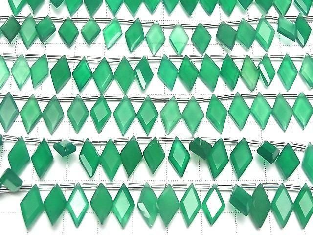 Hochwertiger grüner Onyx AAA Diamantform 14x7mm halb oder 1strang (18 Stück)