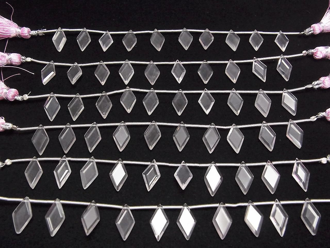 Quartz Rose de Haute Qualité AAA Forme Diamant 14x7mm 1 fil de perles (8 pièces)